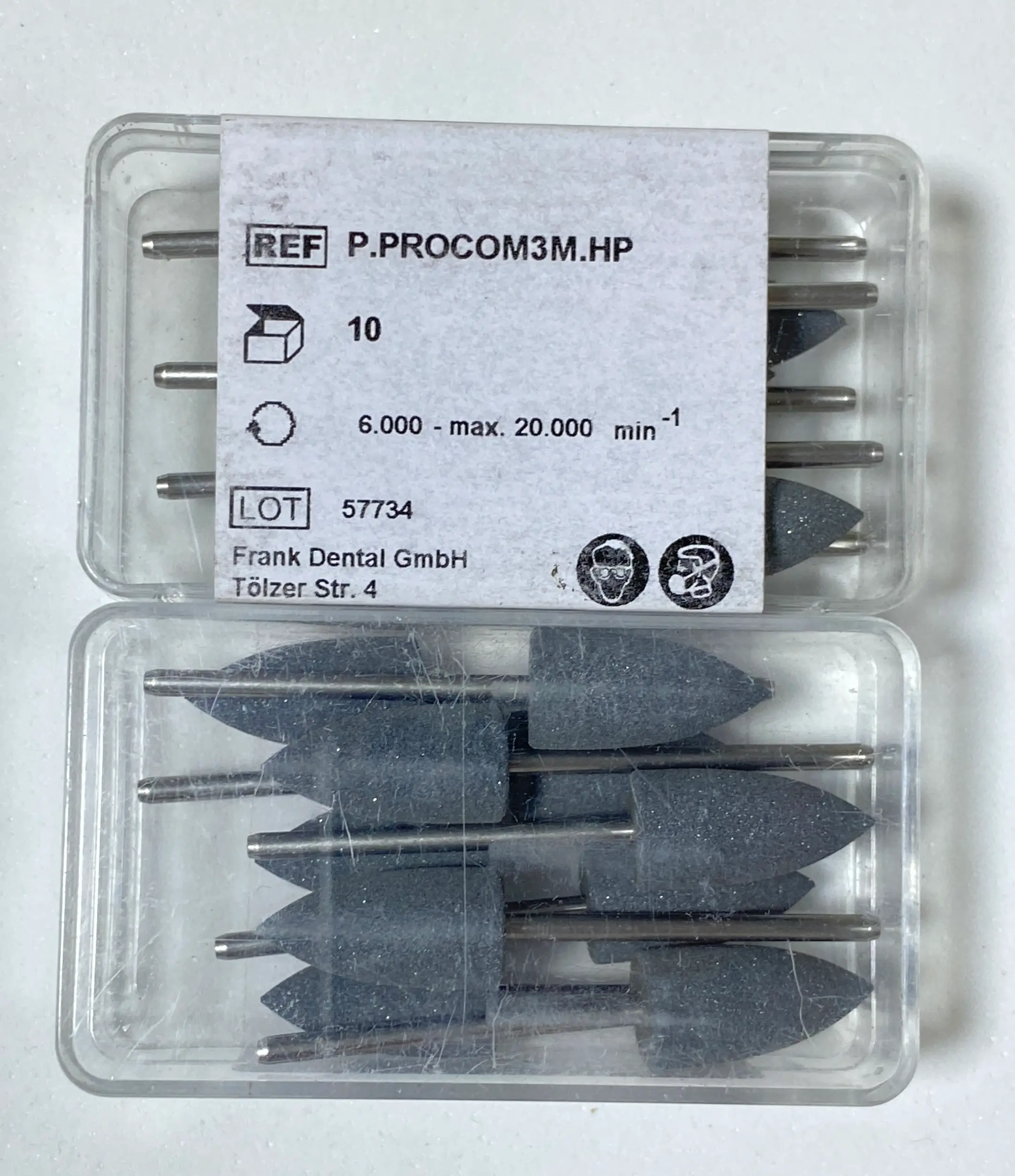 Franke Polisher for prostheses - POINTED SHAP - for Straight Hand Piece